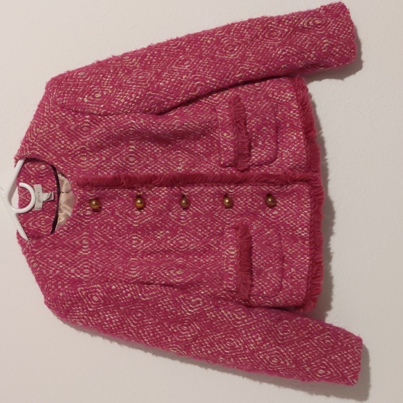 J. Crew Jackets & Blazers - J Crew Lady pink tweed gold button cockscrew wool Blend blazer Jacket